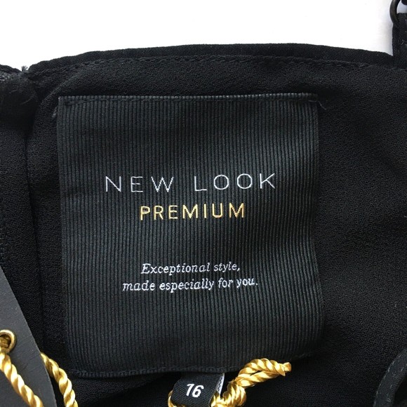 NWT Asos New Look Premium Crop Top Black Beaded Sequins US 12/UK 16/EU 44 - Picture 5 of 6